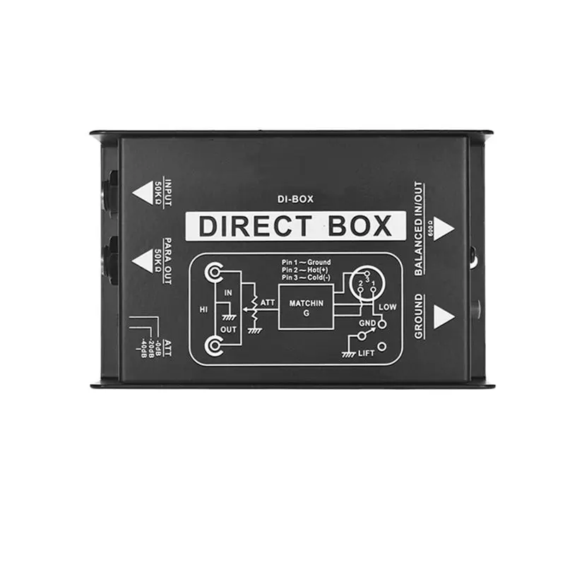 Фото Пассивный DI-бокс (Direct Box) одноканальный, для сбалансированных и небалансированных сигналов, аудиоизолятор №5