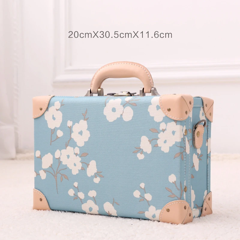 13 inch PU Leather trolley suitcases and travel bags valise cabine valiz koffer maletas suitcase carry on rolling luggage