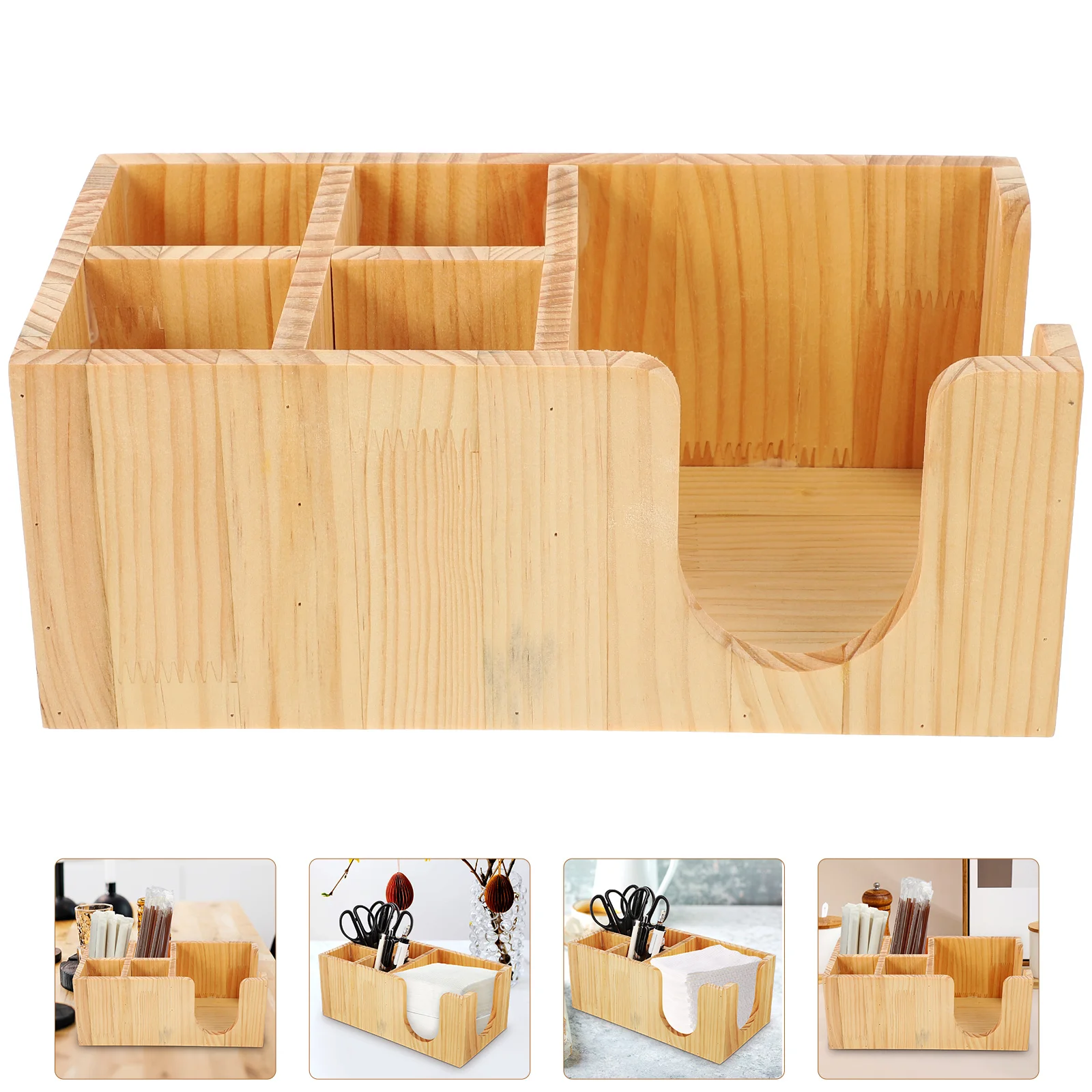 

Coffee Organizer Station Tea Bar Holder Syrup Condiment Countertop Box Wooden Storage Office Cup Table Rack Packet Sugar Tray