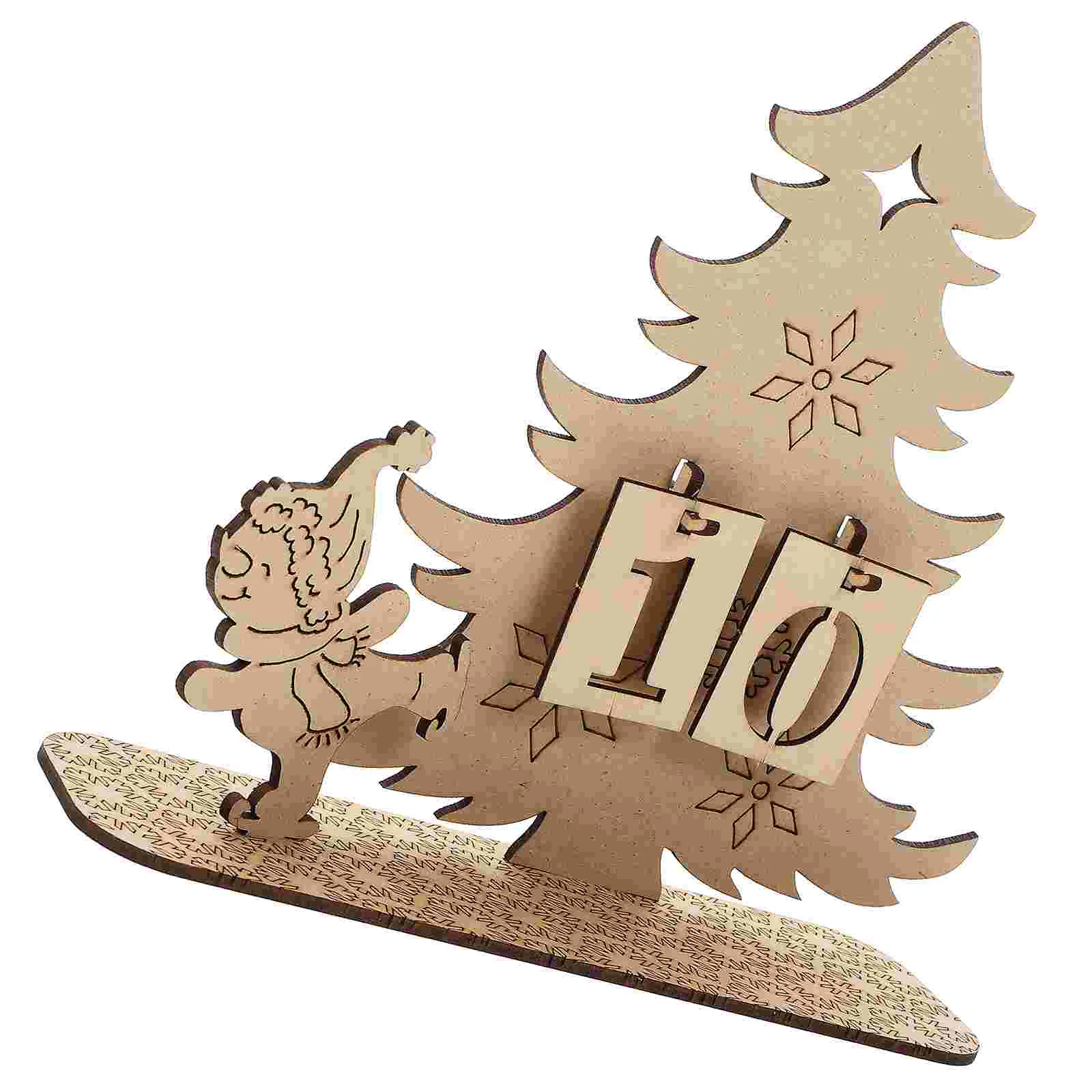 

Wooden Countdown Calendar Christmas Party Favors DIY Decoration Adornment Xmas Supplies Ornament