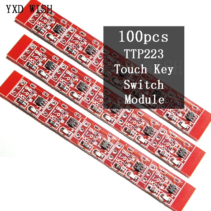 

100pcs TTP223 Touch Key Switch Module Touching Button Self-Locking/No-Locking Capacitive Switches Single Channel Reconstruction