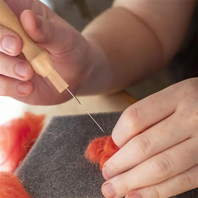 10/16 шт. иглы для валяния из шерсти деревянная ручка забавные дырокола сменные