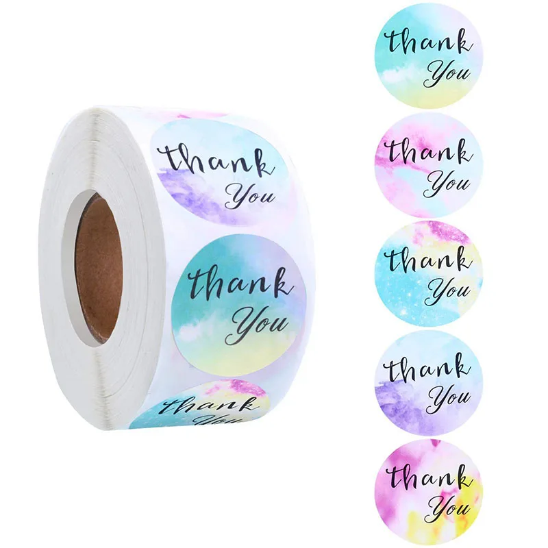 

100-500 шт., наклейки с надписью «Thank You»