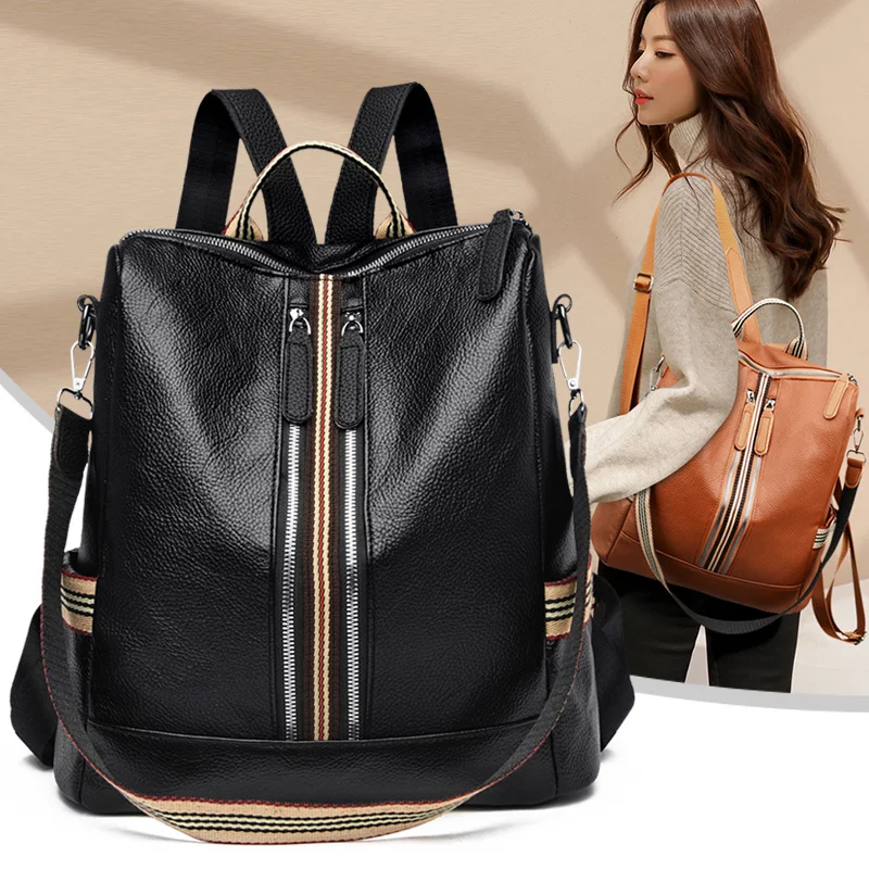 

Female School Bags For Teenage Girls Shoulder Bag Travel BackPack Mochila New Backpack Women Genuine Leather Backpacks