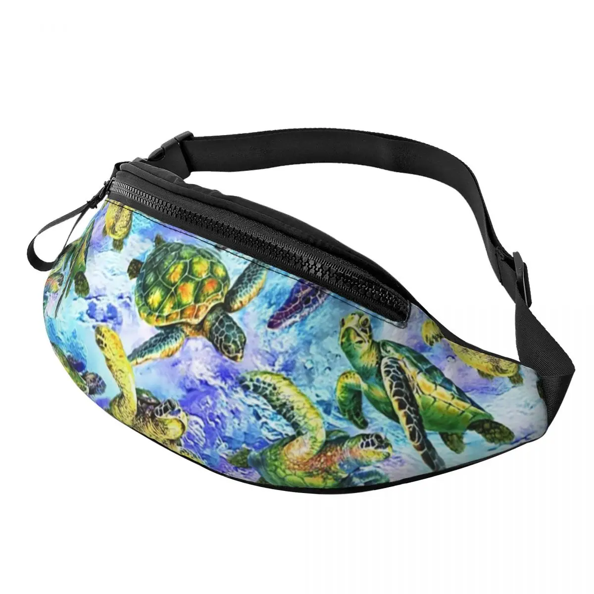 Модная забавная поясная сумка с красочными черепашками для мужчин и женщин через