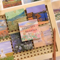 art gallery series sticky note ins wind portable scenery memo pads plan office school supplies daily message paper stationery