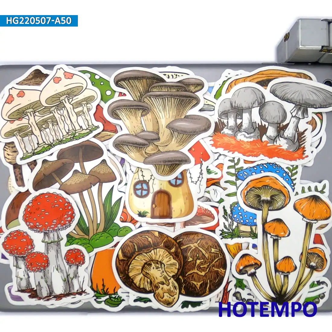 50 шт. милые красочные грибы мультяшные граффити наклейки для детей игрушки