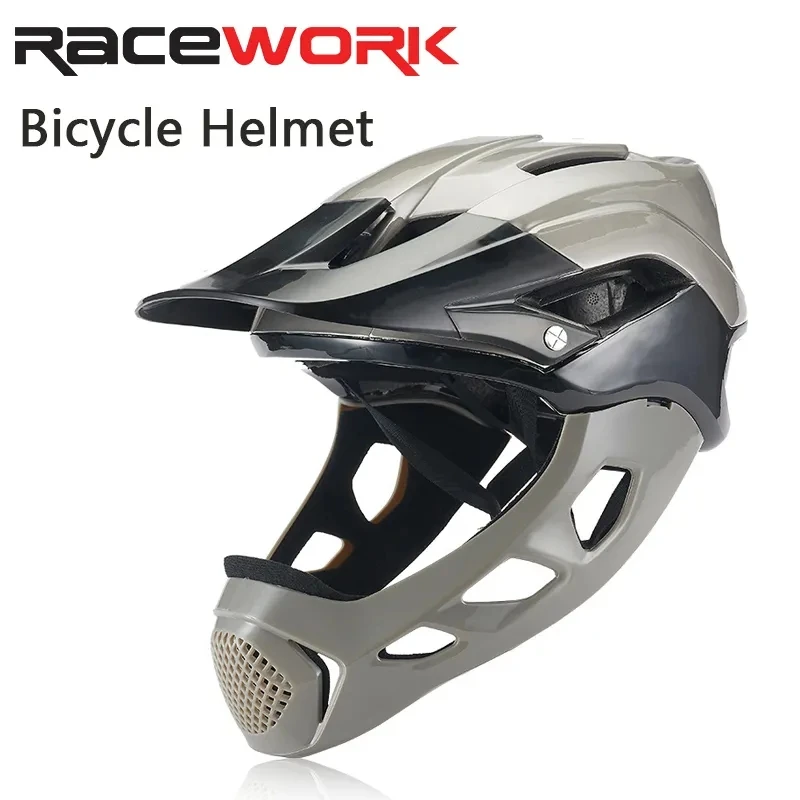 

Мотоциклетный шлем для езды на велосипеде, для спорта на открытом воздухе, все-в-одном, с полным лицом, для горного велосипеда, спортивная шапка, легкий размер 58-62 см