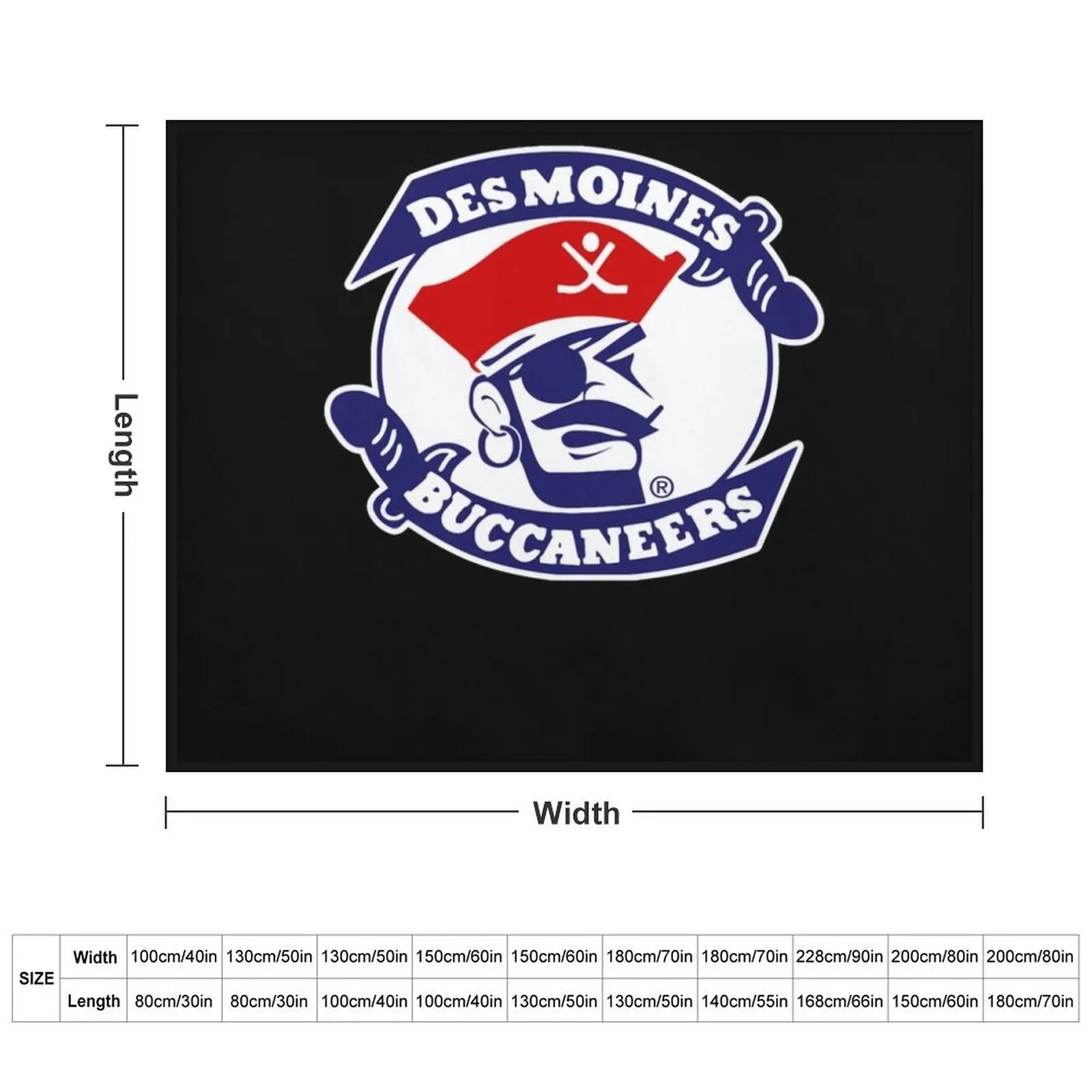 Персонализированное плюшевое одеяло Des Moines Buccaneers