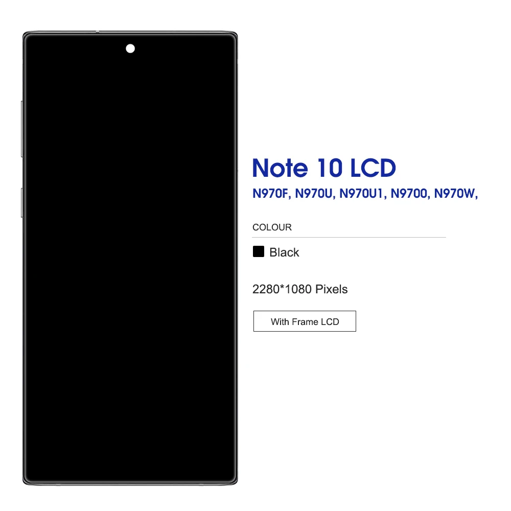 Протестировано для Samsung Note 10 ЖК-дисплей с цифровым преобразователем сенсорного