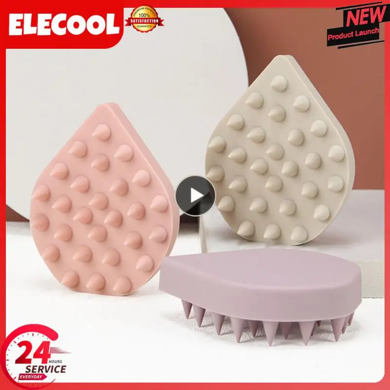 

Silicone Shampoo Brush Healthy Material Beige White Shampoo Brush 27 Large Teeth Comb Silicone Bath Brush Massage Bath Brush