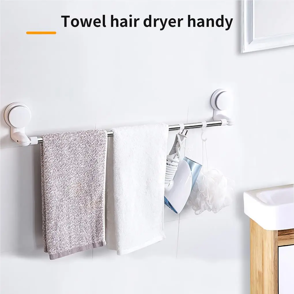 

Suction Cup Towel Bar Retractable Adjustable Storage Rack Stainless Steel Saving Space Flexible Hand Towel Holder