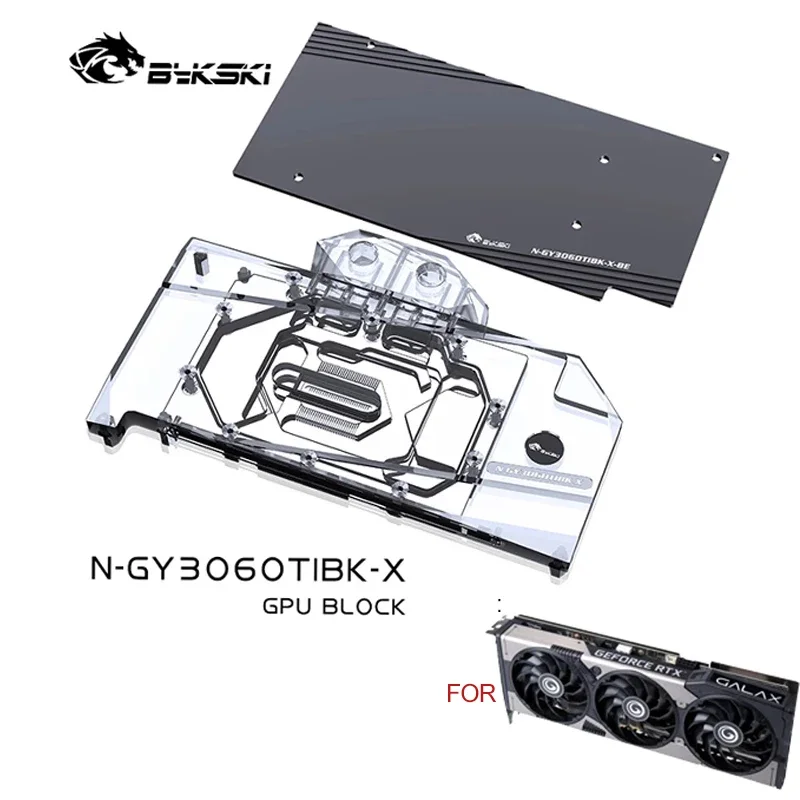 Водяной блок Bykski GPU для видеокарты GALAX GeForce RTX 3060 Ti EX/медный Охлаждающий радиатор RGB