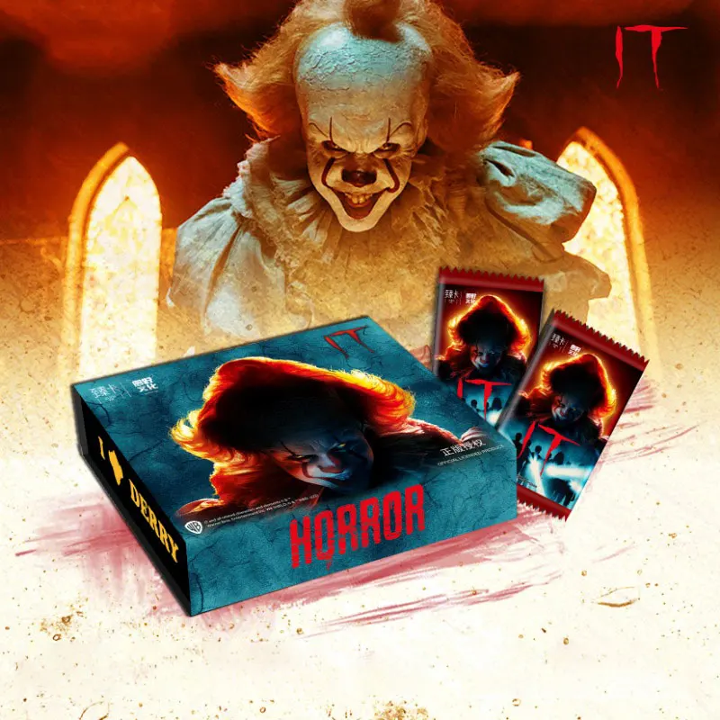 

It Horror Movie Card Limited Collectible Cards Box Random Flash Thick Kid Gift Board Game Battle Bag Rare Metal Sign English