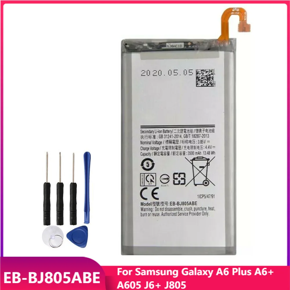 

Original Phone Battery EB-BJ805ABE For Samsung Galaxy A6 Plus A6+ A605 J6+ J805 Replacement Rechargeable Batteries 3500mAh