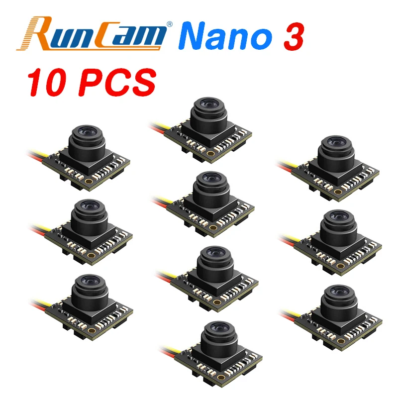 

10 шт. RunCam Nano 3 1/3 "CMOS 800TVL ульсветильник камера FPV 2,1 мм объектив FOV 160 ° Широкий угол NTSC Для RC FPV гоночных дронов