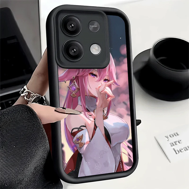 Мягкий чехол для телефона Genshin Impact Yae Miko для Xiaomi Poco X7 X6 X5 Pro X4 Gt X3 F7 Ultra M8 M7 Redmi 15C 15 14C 13 13C 12 12C 10 1 (art.: 3920dbd8aea76) - 3920dbd8aea76