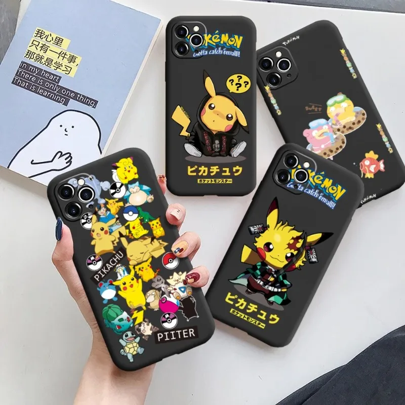

Pokemon Cartoon Phone Case For Realme 9i 7 8 9 GT Neo 2 2T 3 Pro 5g Coque Black Cover Funda