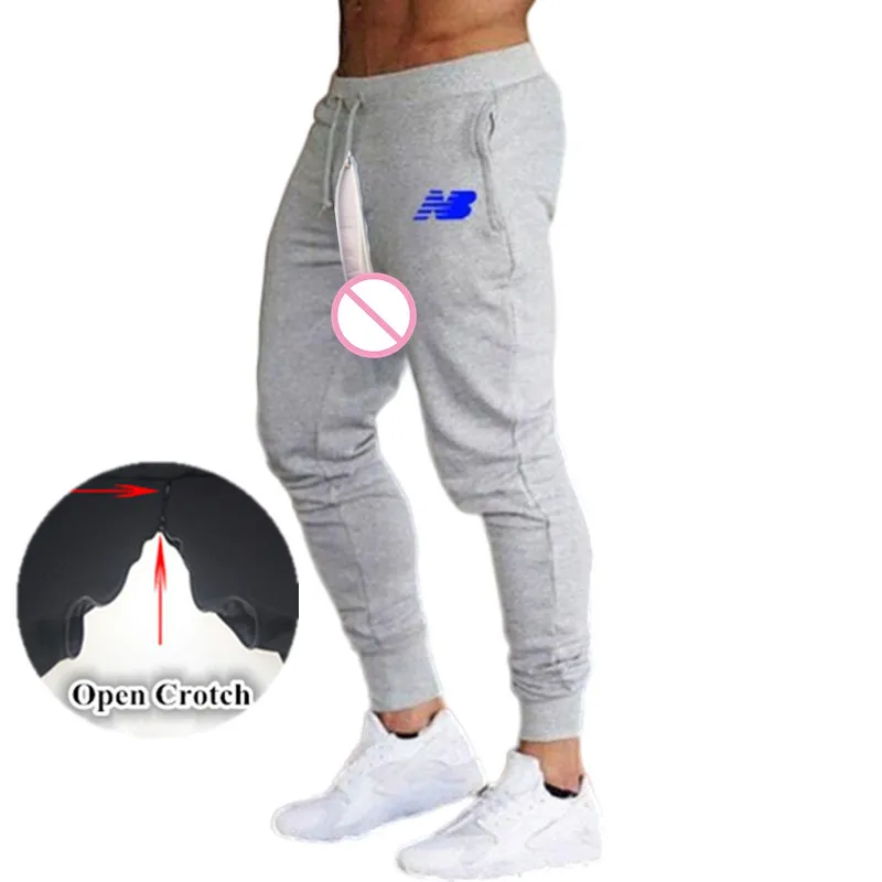 

Men Trousers Casual Sexy Invisible Double Zippers Open Crotch Pants Jogger Fitness Workout Running Sweatpants Pantalones Hombre