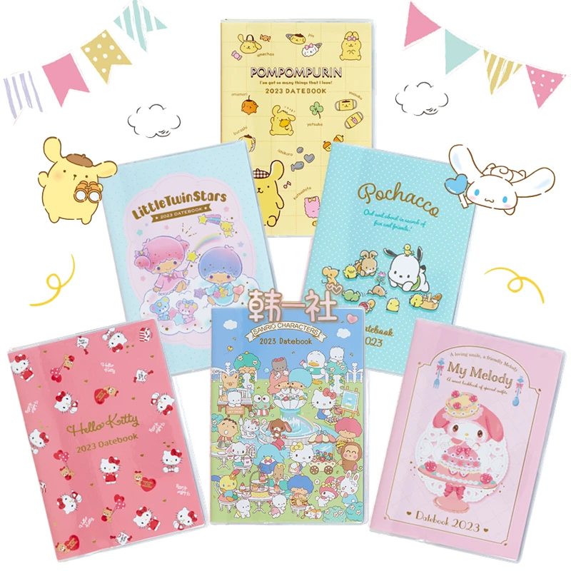 

Japan Sanrio 2023 Handbook Schedule Planner Mymelody Kuromi Cinnamoroll Little Twin Stars Notepad Cartoon Kawaii Anime Toy Gift