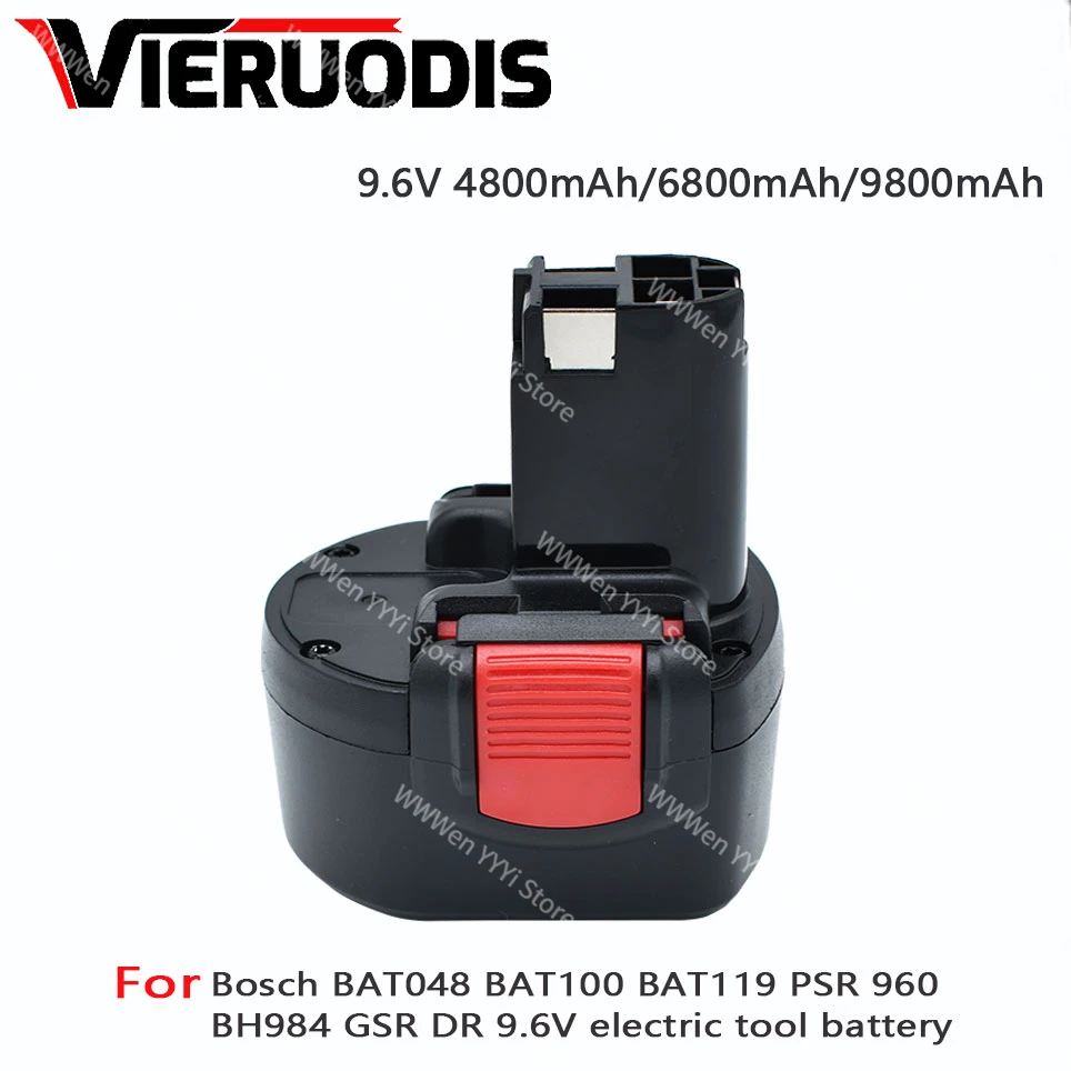 Фото Для Bosch 9,6 V 4800mAh Сменный никель-металлогидридный аккумулятор Battery PSR 960 BAT048 BAT100 BAT119 BH984 BPT1041 23609 32609 PSR960 GSR 9 6V E-2 GSR №1
