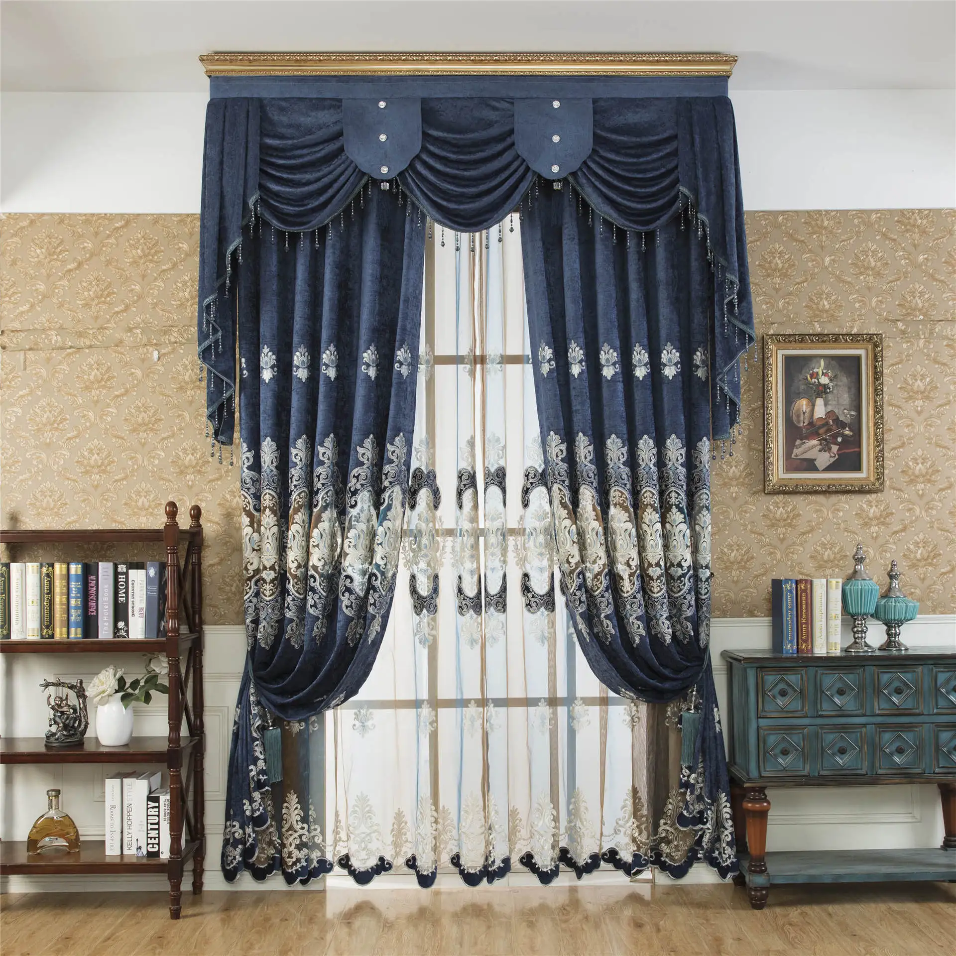 2022 New Hollow Shading Embroidery Curtains for Living Dining Room Bedroom