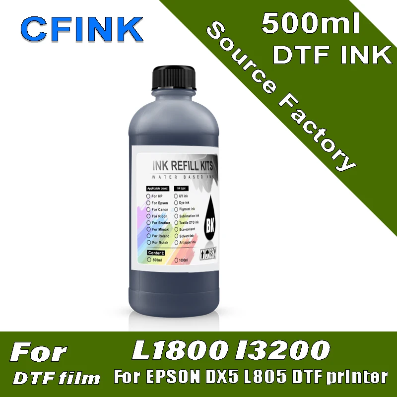 5 цветов x 500 мл чернила DTF для Epson L1800 L800 L805 DX5 DX7 I3200 I4720 I5113 переводной пленки