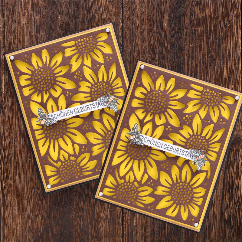 

Sunflower Background Rectangle Metal Cutting Dies Scrapbooking Album Paper Cards Decorative Crafts Embossing Die Cuts