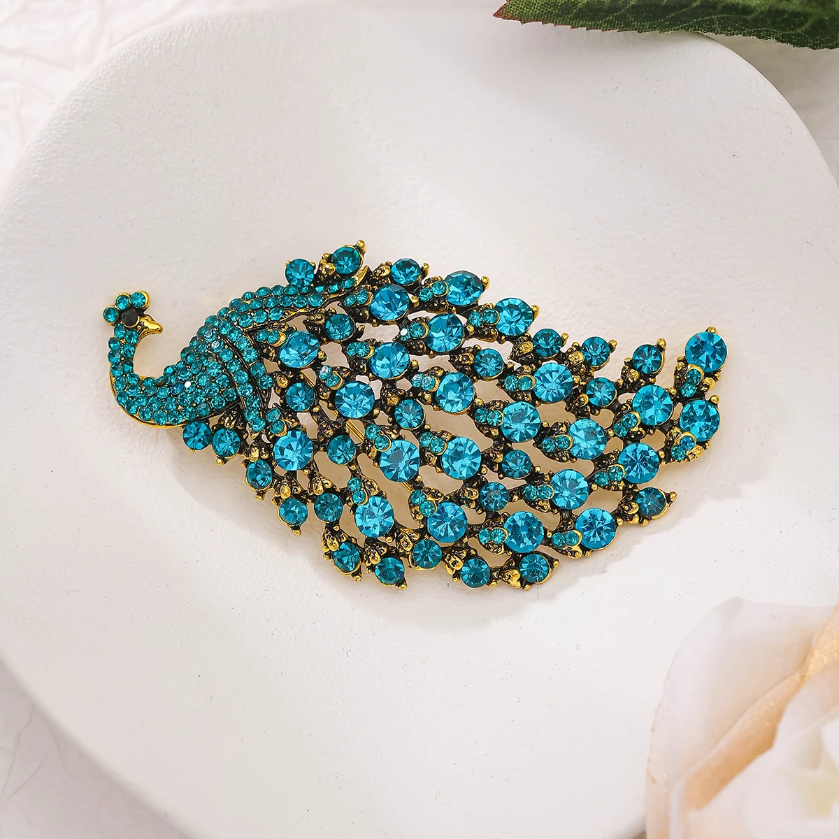 Новая роскошная мини-брошь в форме павлина с инкрустацией стразами из цинкового