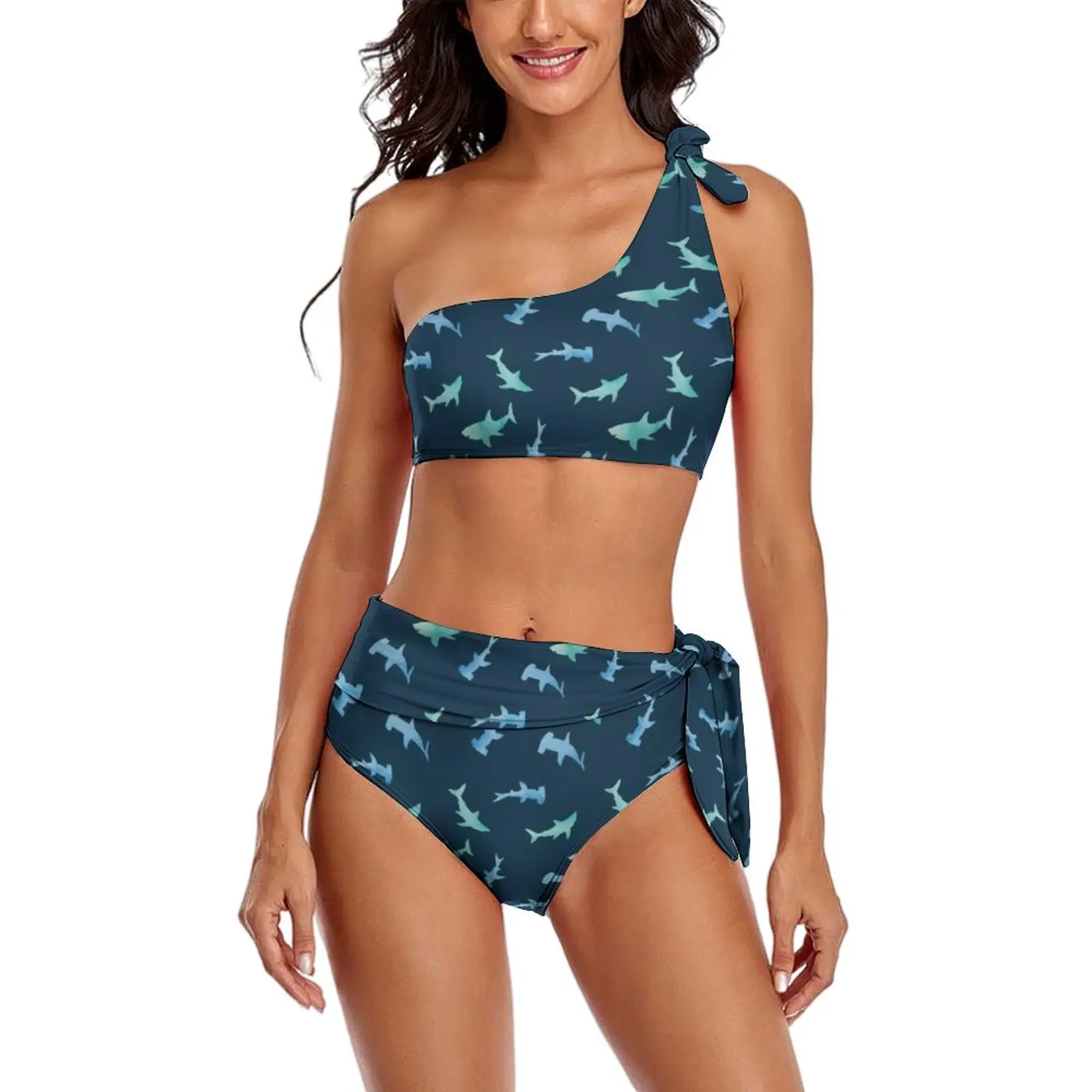 

Sexy Shark Bikinis Set Nautical Swimming Sharks Aesthetic Bikini Swimsuit Swimwear Print Feminine Bikinis Large Size Beach Wear