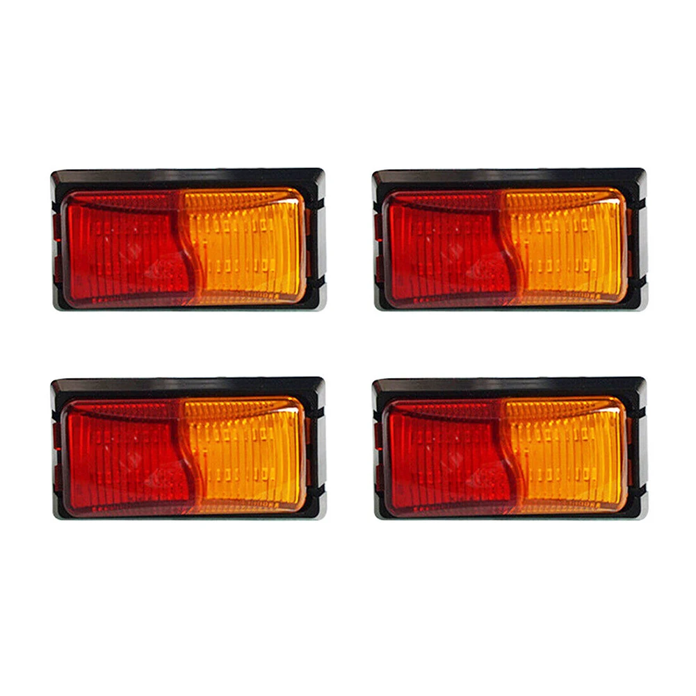 

4PCS 9-33V LED Side Marker Lights Warning Tail Light Auto Car External Lights Trailer Truck Lorry Amber Red Trailer Truck