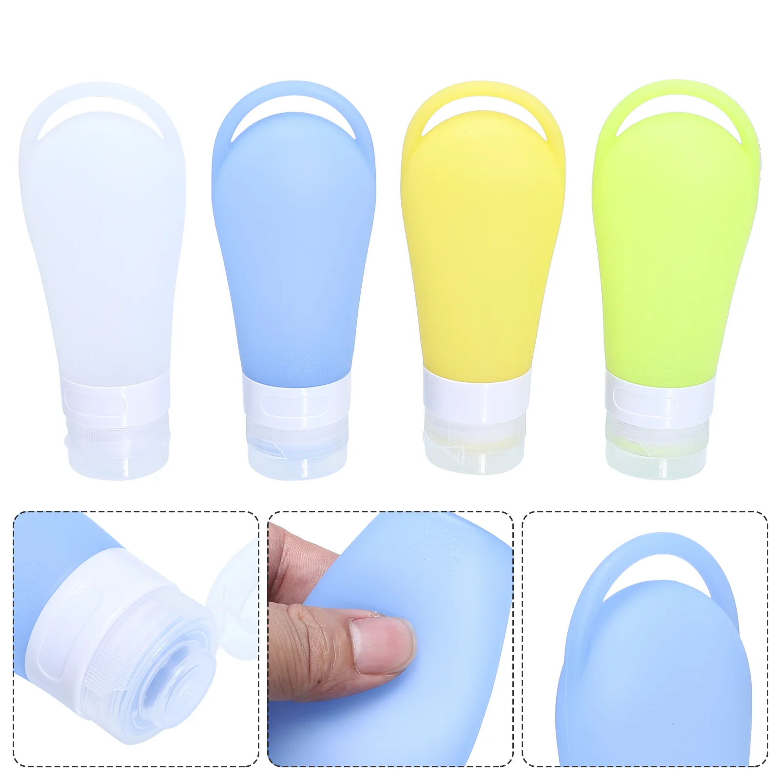 

Travel Container Lotion Silicone Squeeze Liquid Holder Sub Portable Empty Refillable Keychain Smallshampoodispensers Cream Mini