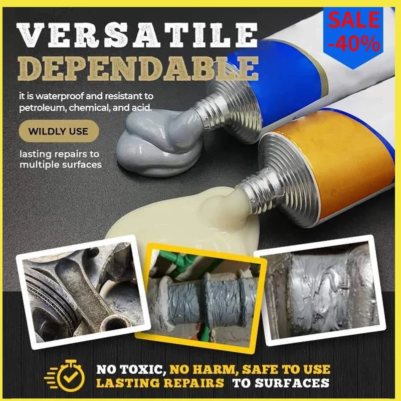 

Industrial Repair Paste Glue Heat Resistance Cold Weld Metal Repair Paste A&B Adhesive Gel Casting Agent Tools 100/70/20g