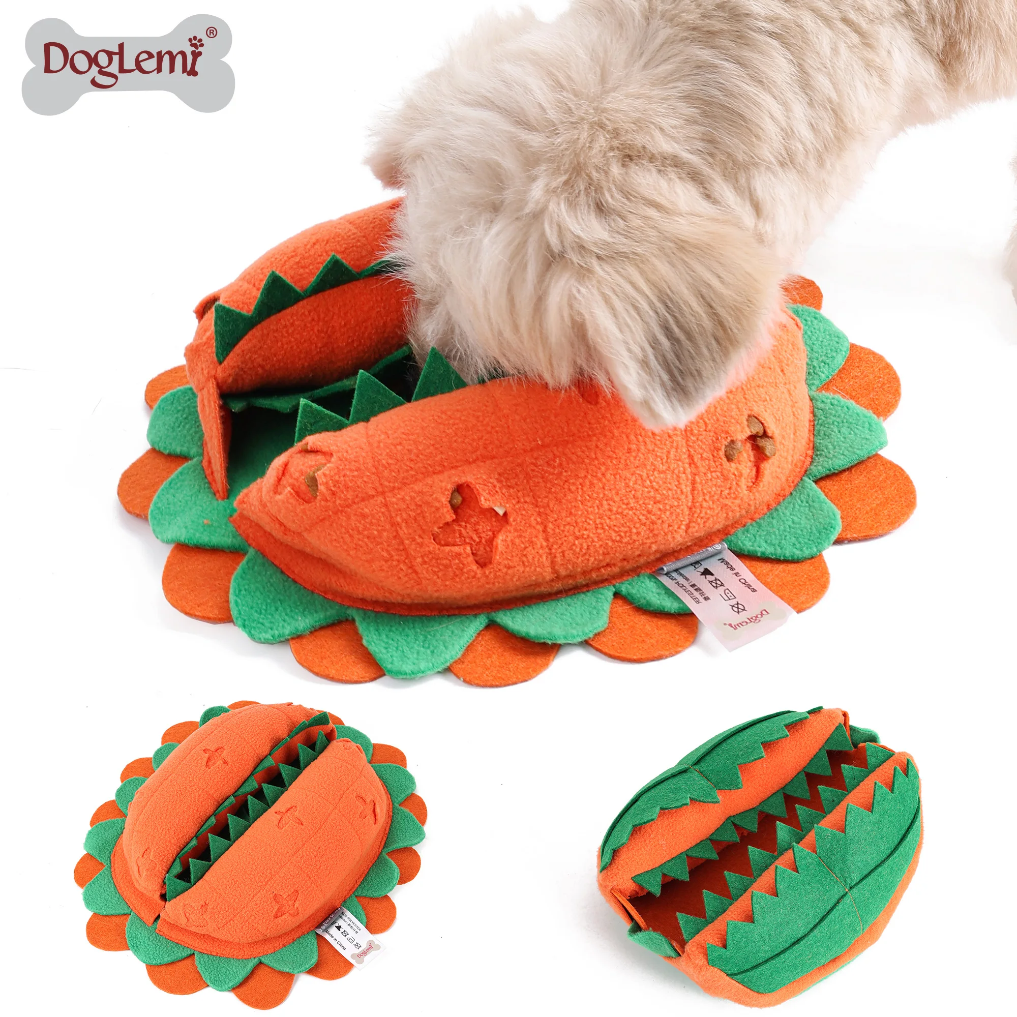 

2 in 1 Function Pet Chew Toys Chomper Design Nose Work Soft Accompany Puppy Toys Soft Eco-friendly Fleece Funny Dog Toys