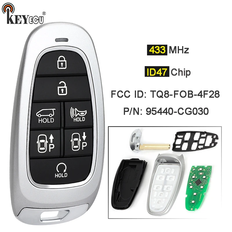 Чип KEYECU 433 МГц ID47 PN: 95440-CG030 FCC ID: TQ8-FOB-4F28 Smart Remote Key Fob без ключа Go для Hyundai Staria 2022 2023 2024