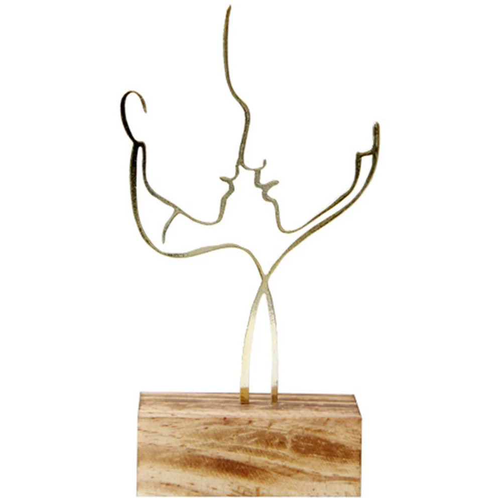

Face Metalabstract Line Sculpture Figure Figurine Wall Woman Gift Room Statue Couple Decor Hanging Rack Decoration Jewelry