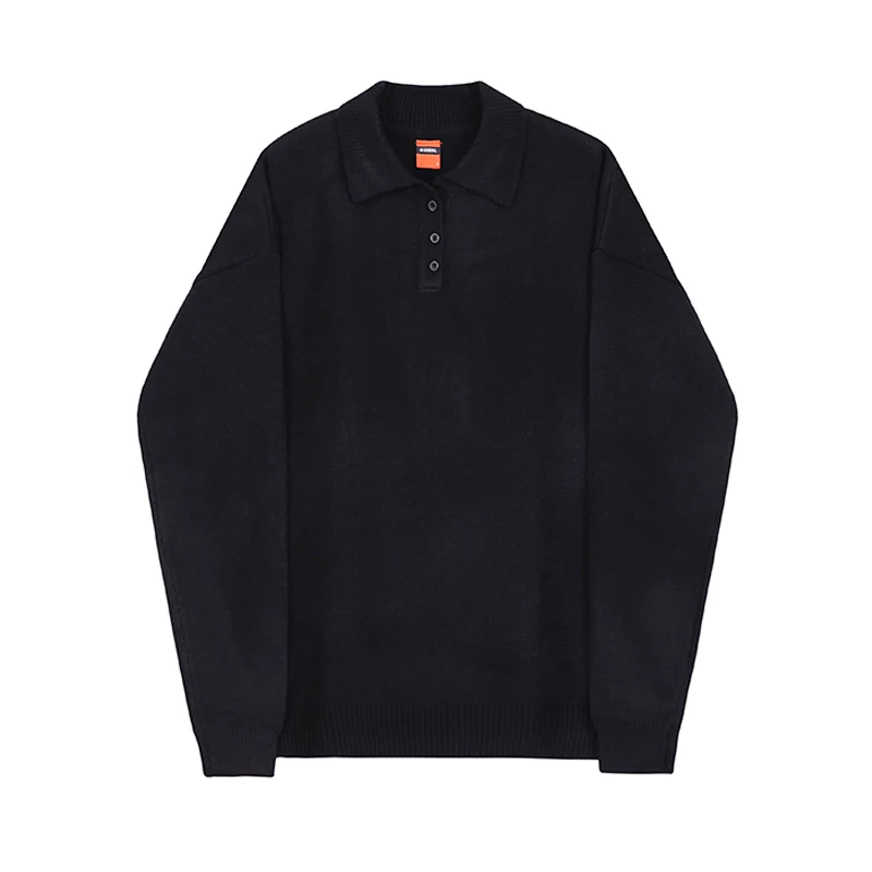 Базовые однотонные вязаные пуловеры мужские свободные унисекс с отложным