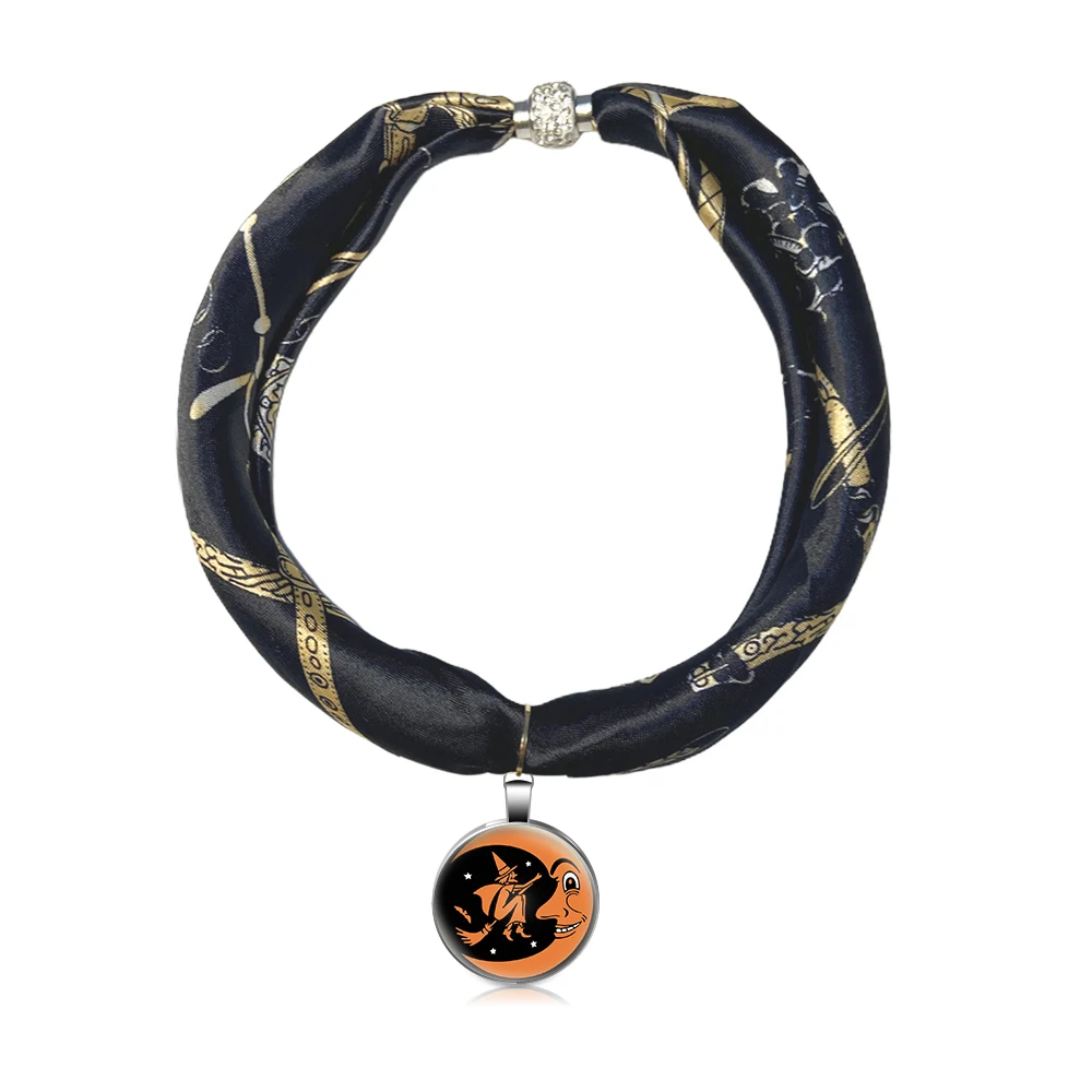 

Fashion Women Solid Color Scarf Multi-style Decorative Jewelry Necklace Pendant Scarf Hijabs Femme Halloween