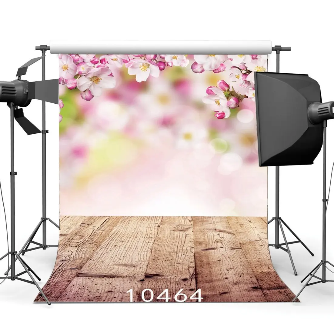 

Фоны для фотосъемки Bokeh Halos вишневые цветы ностальгия полосы деревянный пол