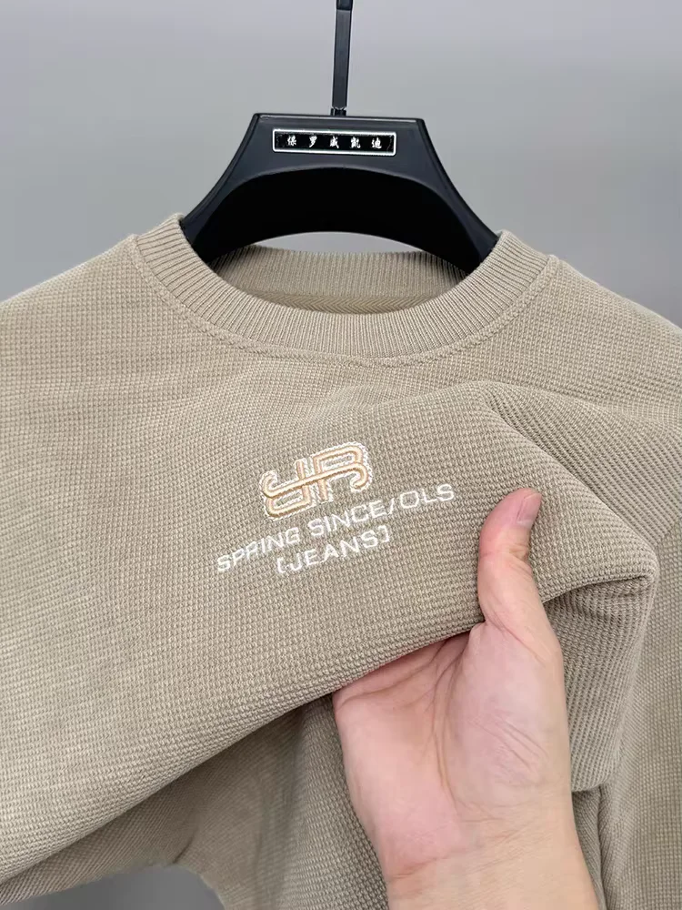  Высококачественные трикотажные рубашки мужские круглые воротнички осень - зима