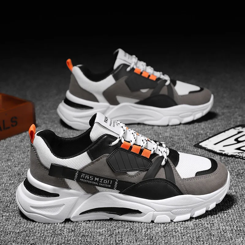 

New Men Shoes Casual Sneakers Lithe Thick Bottom Buffer Damping Mesh Tennis Skateboard Running Jogging Footwear Outdoor Travel