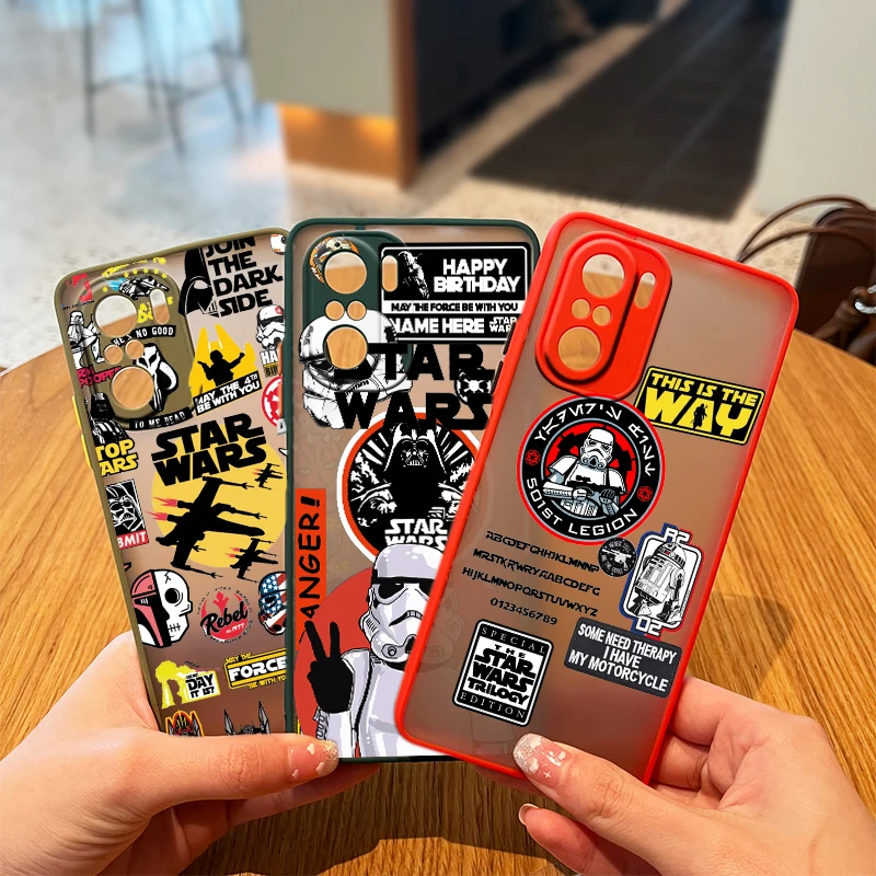 

Fashion Knight Star Wars Case Phone For Xiaomi Redmi 9A 10C 9T 9C Note 11 10 9 8 7 Pro 5G Frosted Translucent Matte Cover