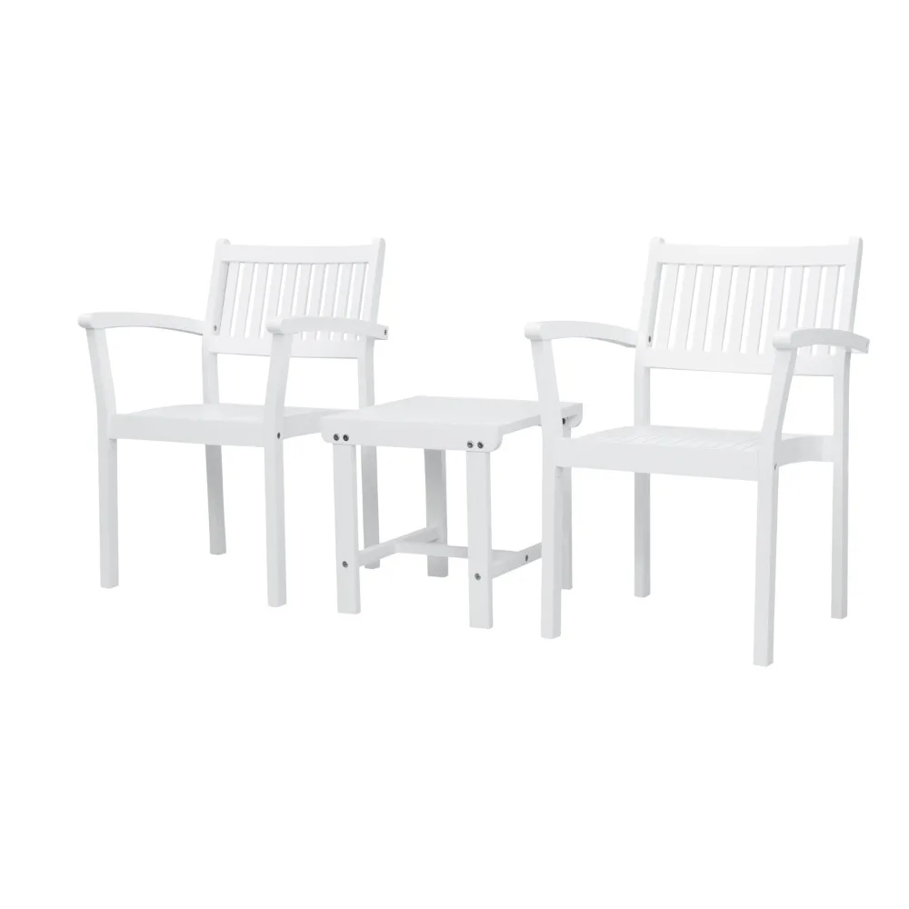 

Bradley Outdoor Patio Wood 3-Piece Conversation Set