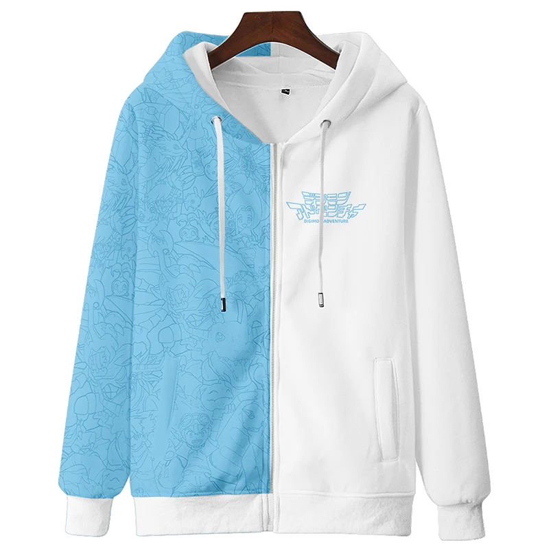 Аниме Digimon Приключения V-Mon 3D печать оверсайз на молнии для женщин/мужчин