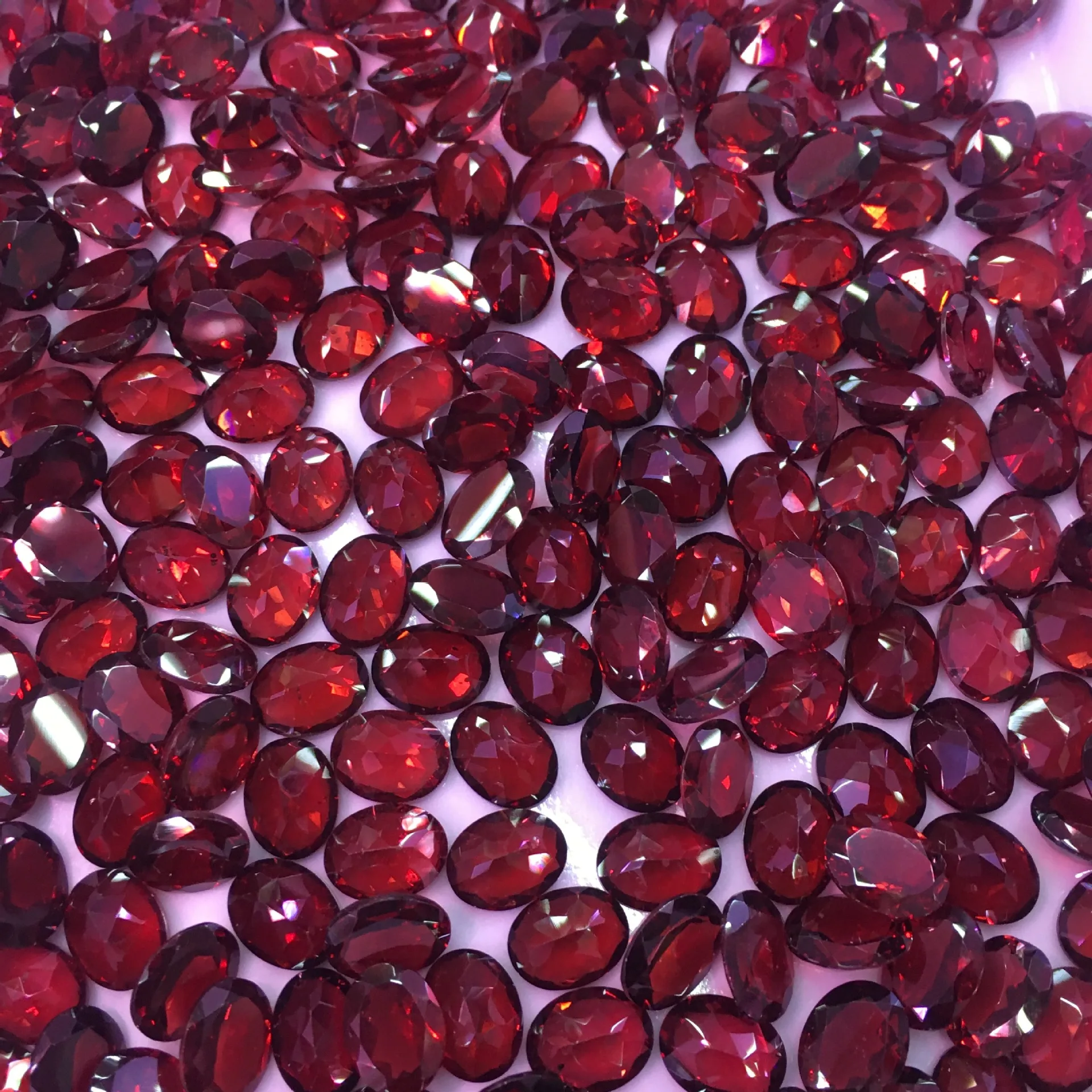 Оптовая продажа 10 шт. бусины из натурального граната 7x9 мм граненые овалы