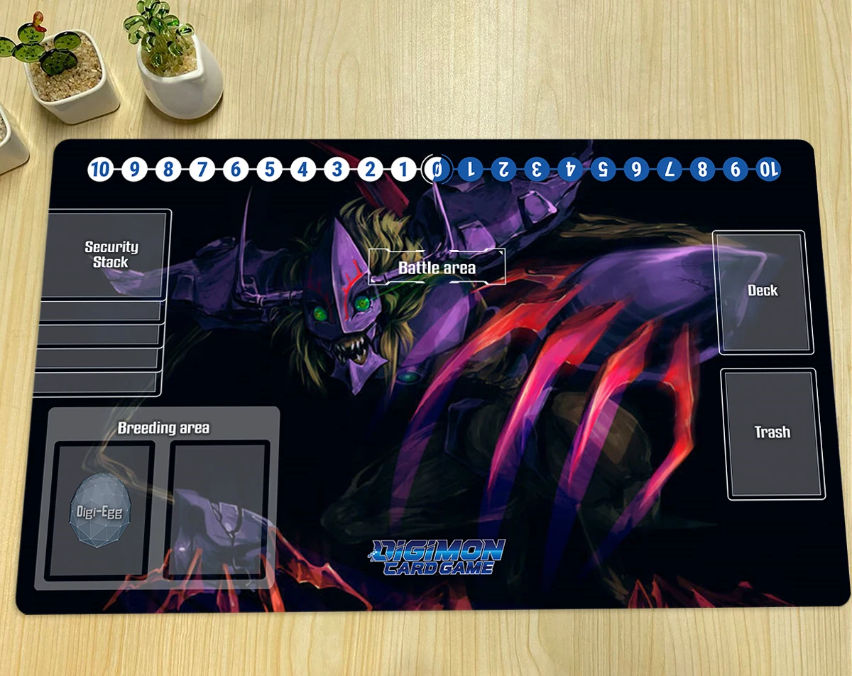 

Игровой коврик Digimon Diaboromon DTCG TCG, игровой коврик для настольных игр, игровые аксессуары, коврик для мыши, резиновый Настольный коврик, зона и с...