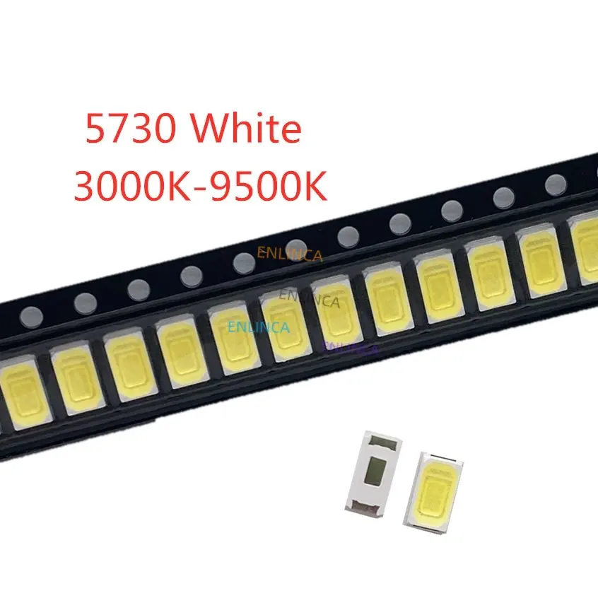 

100 pcs SMD 5730 Diode White SMD5730 0.5W LED 5630 3000K 4000K 6000k 9500k Super Bright Chip 150mA PCB SMT Emitting Diode