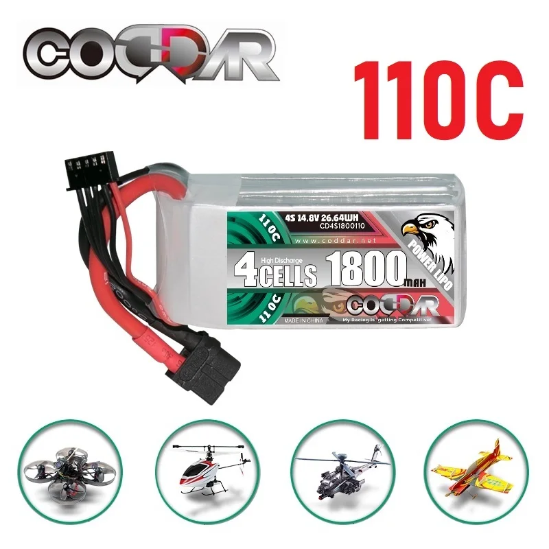 

RC Racing CAR Battery 14.8V 1800mAh 110C MAX 220C 4S lithium battery For RC Quadcopter Helicopter Boat Drones Spare Parts