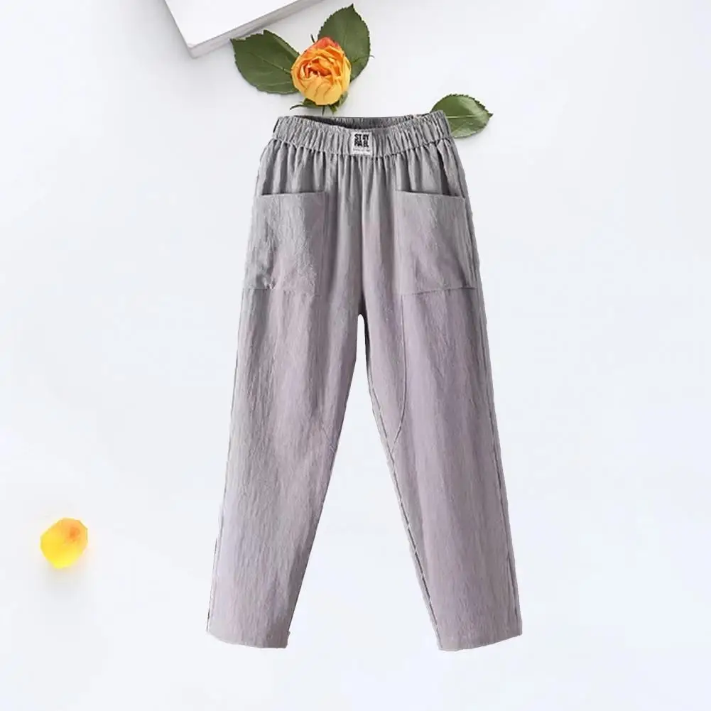 Popular Long Pants  Pockets Comfy Women Pants  Solid Color Summer Pants