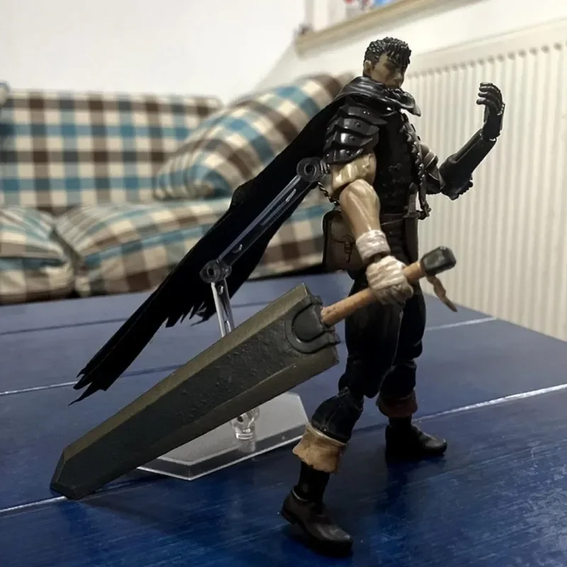 

17cm Berserk Guts Assembly Pvc Action Figure Anime Black Swordsman Baserk Change Face Ver Model Toy